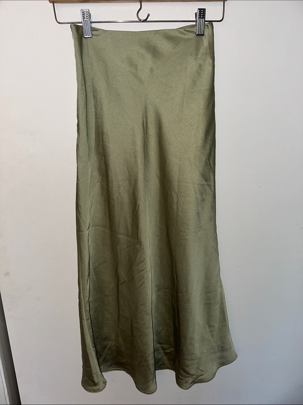 Pixie Market Olive Slip Maxi Skirt